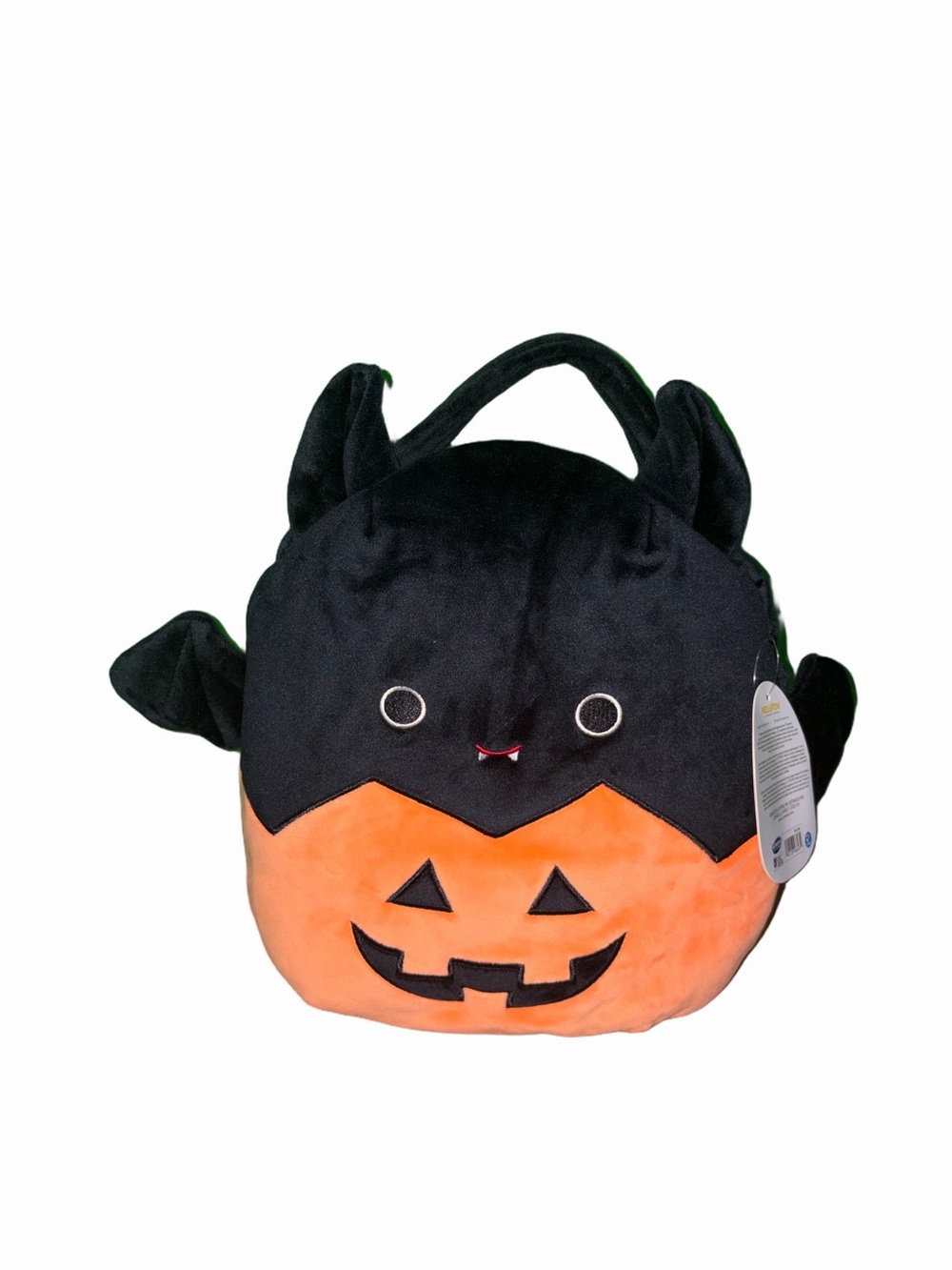 🆕💜 Squishmallows Emily Bat Pumpkin Halloween Trick or Treat Plush Tote Bag